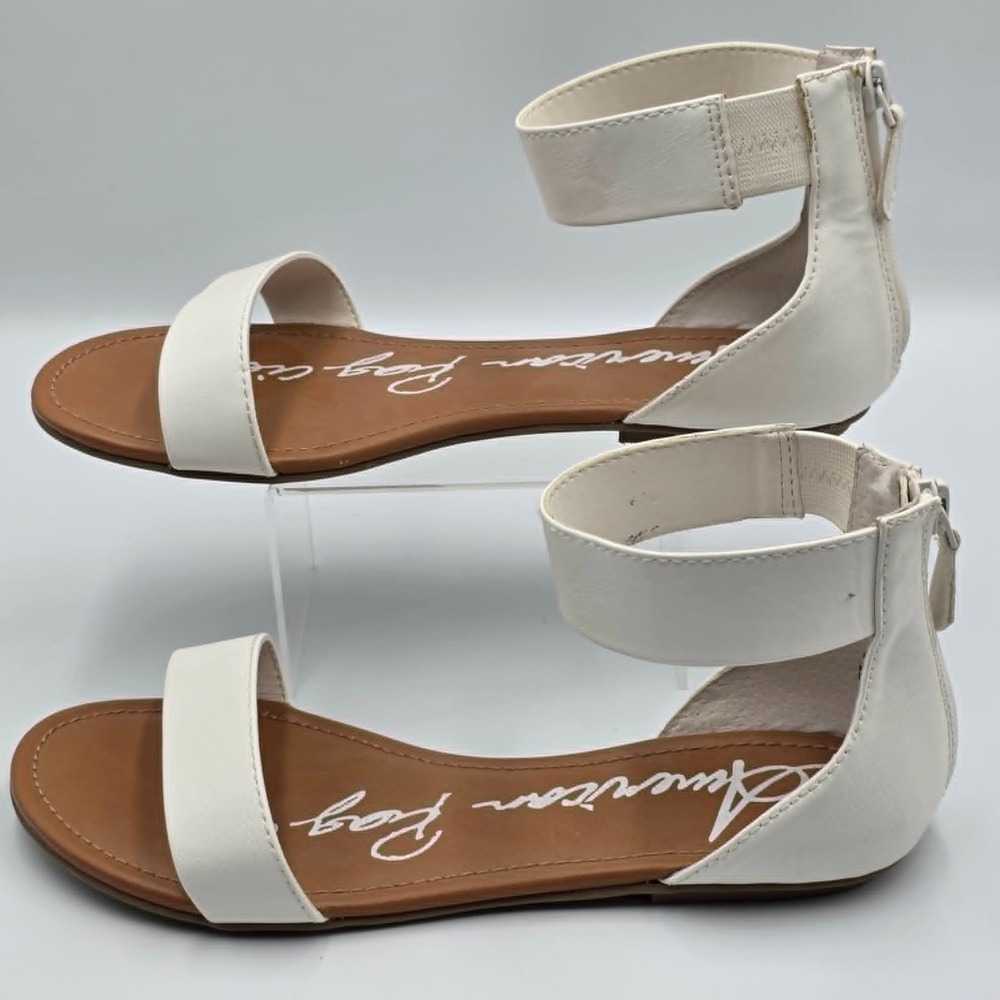 American Rag Akeley Open Toe Casual Ankle Strap White Sandals Womens Size 7.5W
